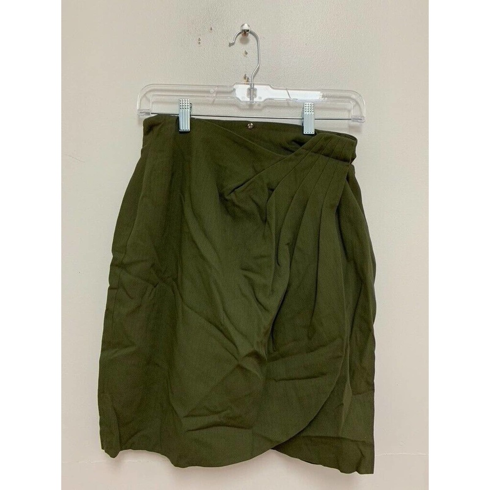 Eleanor P Brenner Womens Midi Wrap Skirt Green 27 Waist